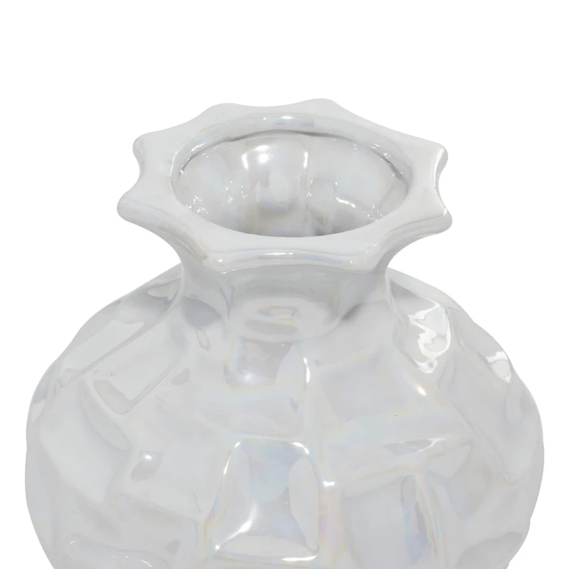 White Stoneware Modern Vase Set