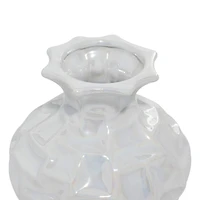 White Stoneware Modern Vase Set