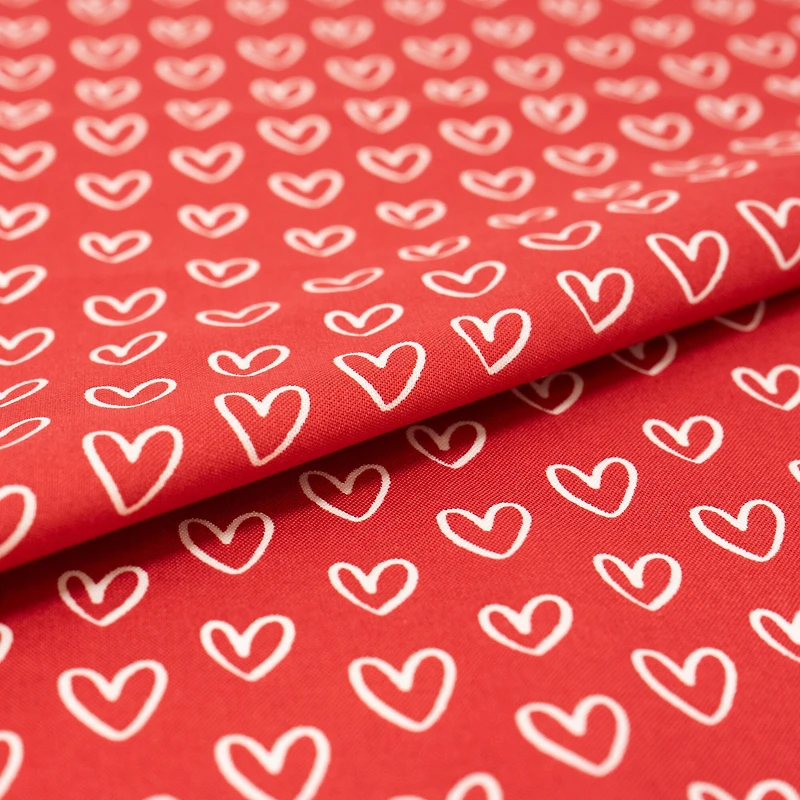 SINGER® Red Hearts Cotton Fabric