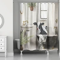 Cow in Bathtub Farmhouse 71" x 74" Shower Curtain