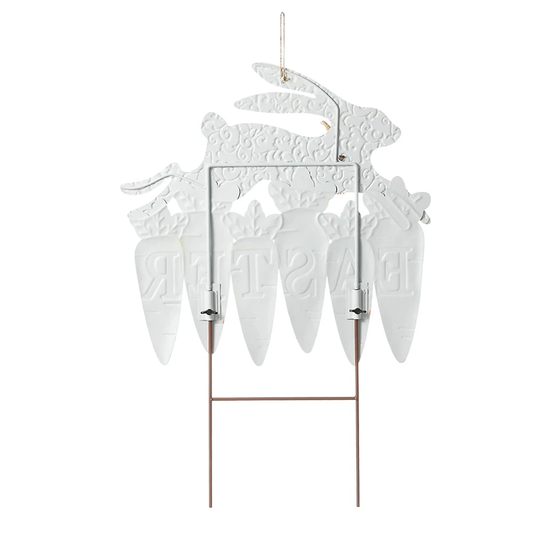 Glitzhome® 24" Metal Bunny & Easter Carrots Yard Stake