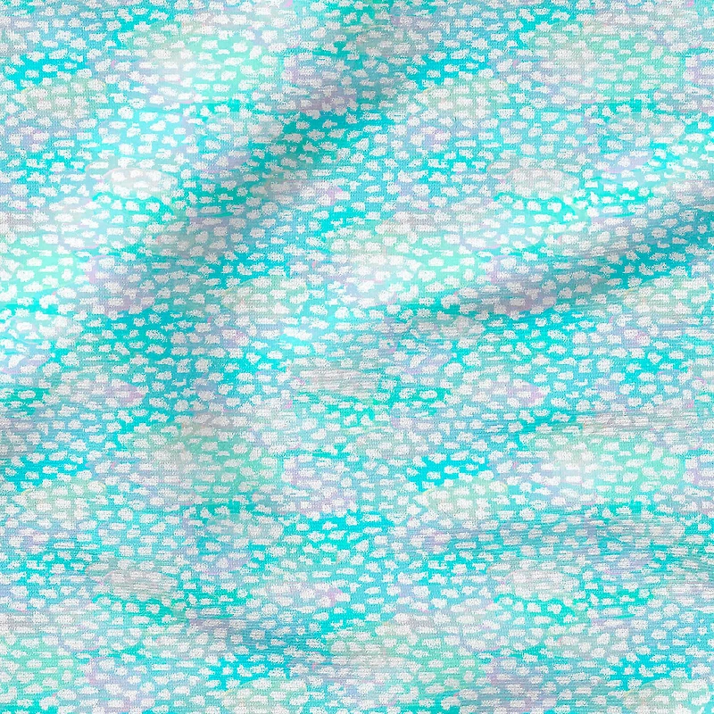 Fabric Editions Turquoise Abstract Dot Cotton Fabric