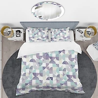 Designart 'Retro Geometric Design IV' Mid-Century Duvet Cover Set