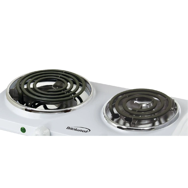 Brentwood White 1500W Double Electric Burner