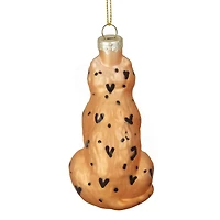 Orange & Black Christmas Leopard Glass Ornament