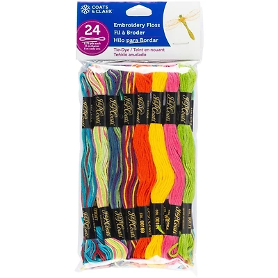 Coats & Clark 6-Strand Embroidery Floss Pack, Tie Dye