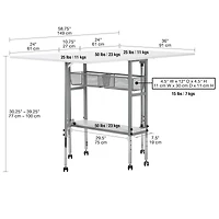 Sew Ready Craft Table with Storage Basket & Shelf