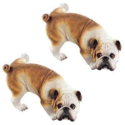 Design Toscano 12" Good Dog Gone Bad Peeing English Bulldog Statues, 2ct.