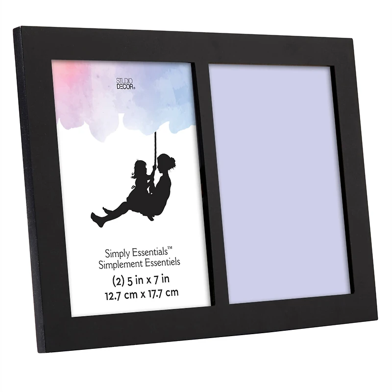 Simply Essentials™ 2 Opening 5" x 7" Black Frame by Studio Décor®