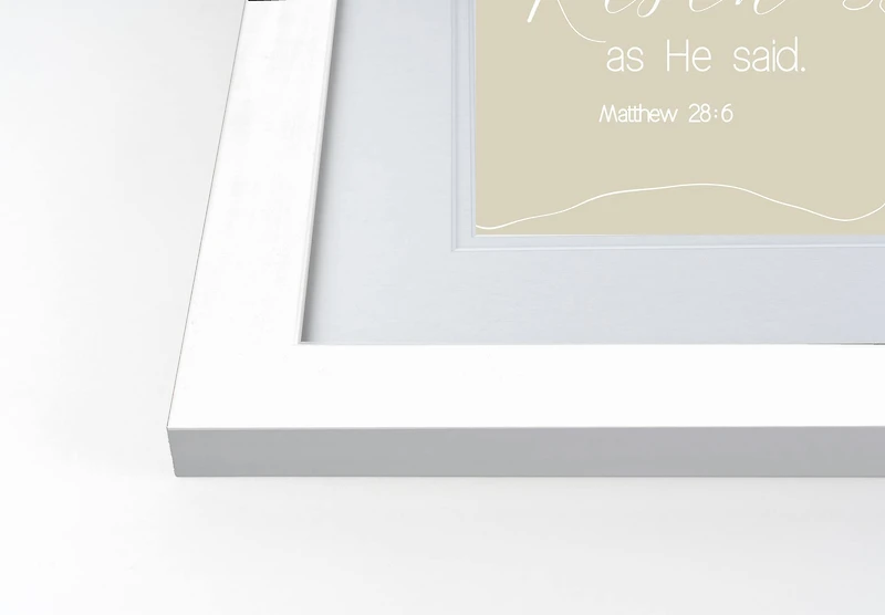 Risen Bible Jesus 4 11" x 14" White Framed Print Under Plexiglass