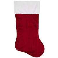 50" Red and White Jumbo Velveteen Christmas Stocking