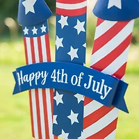 Glitzhome® 30" Patriotic Firecracker Yard Stake