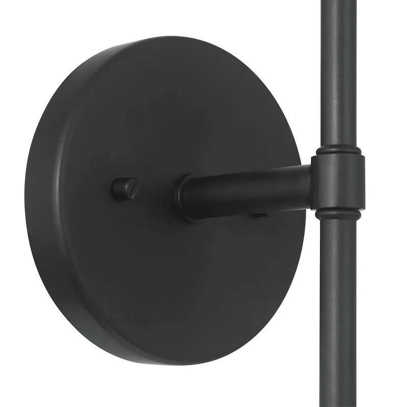 Hello Honey® 19" Maxim Black Modern Minimalist Metal Exposed 2-Bulb Wall Sconce