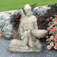 Design Toscano® 19" St. Francis Feeds the Animals Garden Statue