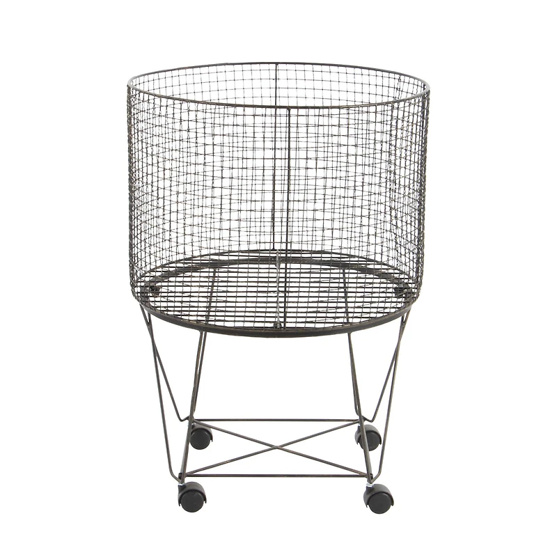 Bronze Farmhouse Metal Storage Cart