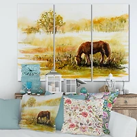 Designart - Horse Grazing On A Meadow