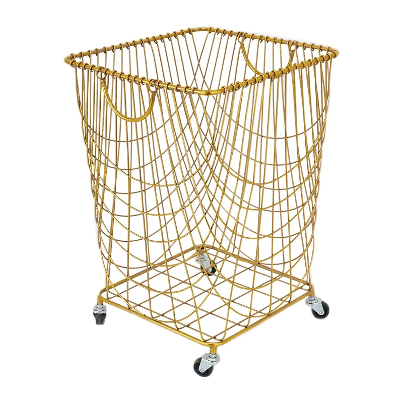 Gold Iron Glam Storage Cart, 24" x 16" x 17"