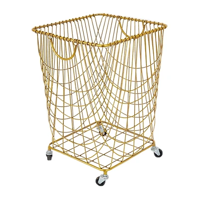 Gold Iron Glam Storage Cart, 24" x 16" x 17"