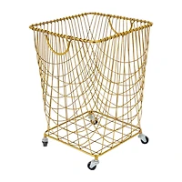 Gold Iron Glam Storage Cart, 24" x 16" x 17"