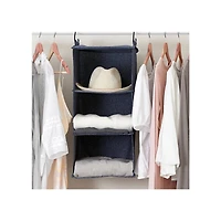 Household Essentials Denim 24" Cotton Blend 3 Shelf Closet Organizer