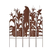 Glitzhome® 41.5" Fall Scarecrow & Corn Combo Metal Yard Stake