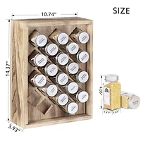 Freestanding Countertop Spice Shelf Holder with 20 Glass Jars