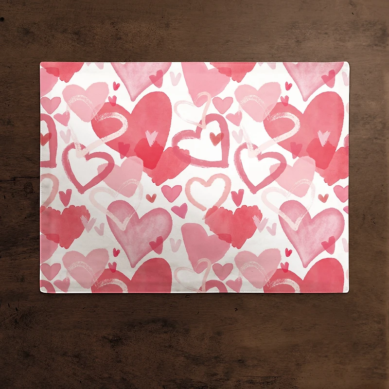 Heart Cluster Pattern 18" x 14" Cotton Twill Placemat