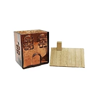 8" Brown Glass House with Woodgrain Roof Tabletop Décor by Ashland