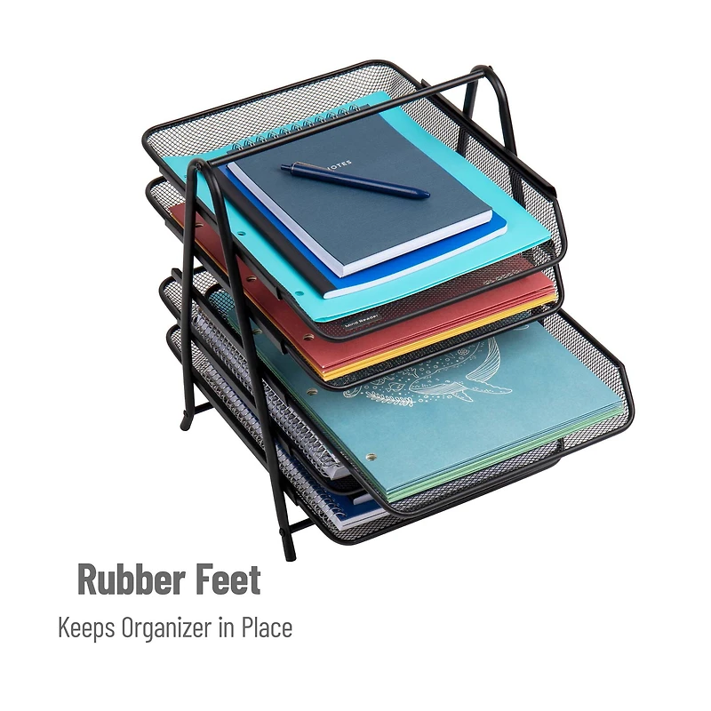 Mind Reader Network Collection Black Metal Mesh 5-Tier Paper Trays, 2ct.