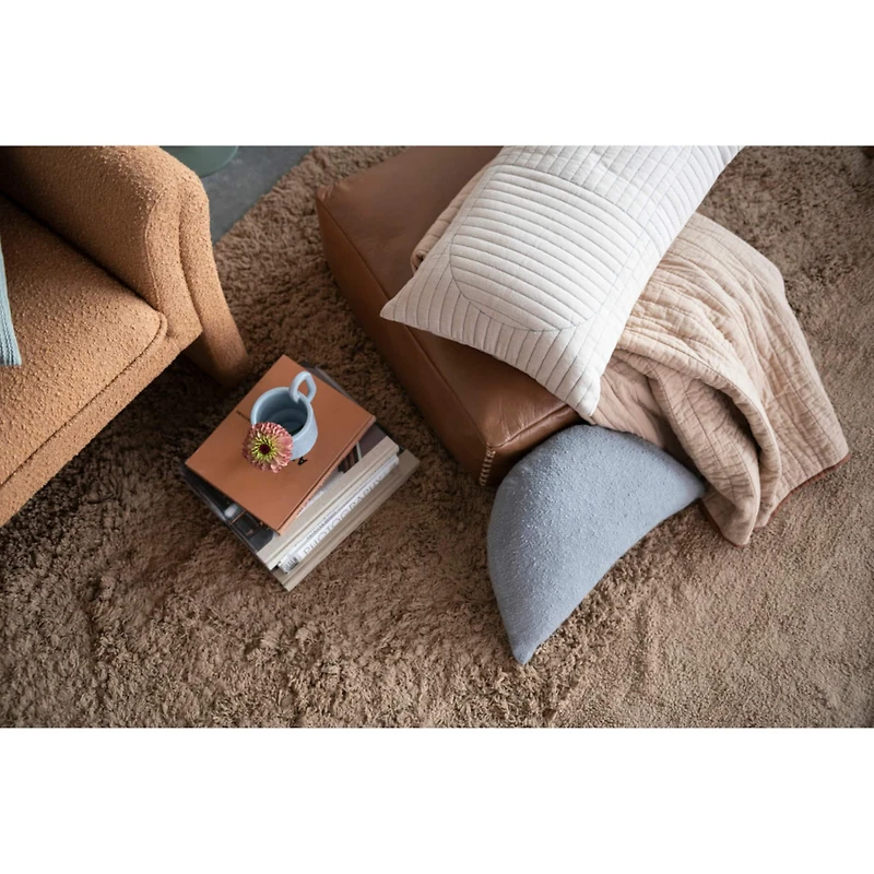 Hello Honey® Gray Half Moon Woven Cotton Slub Throw Pillow