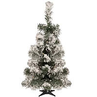 2ft. Pre-Lit Flocked Bristol Pine Artificial Christmas Tree, Warm Clear LED Lights