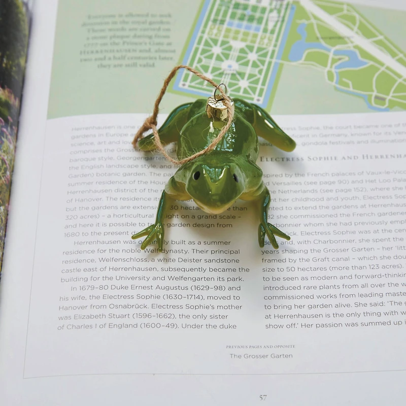Hello Honey® Green Hand-Painted Glass Frog Ornament