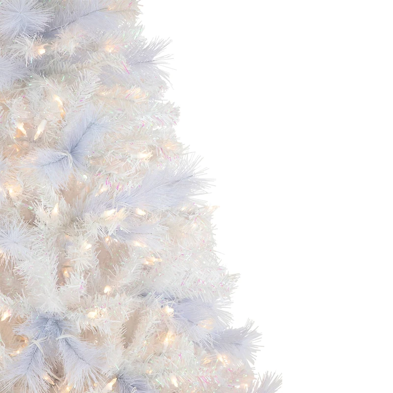 6.5ft. Pre-Lit Seneca White Spruce Artificial Christmas Tree, Dual Function LED Lights