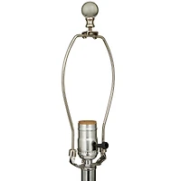 White Ceramic Fluted Base Table Lamp with Drum Shade 15" x 15" x 30"