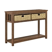 Walker Edison Reclaimed Barnwood Mission Storage Entry Table