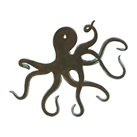 16" Blue Octopus Patina Sculpture