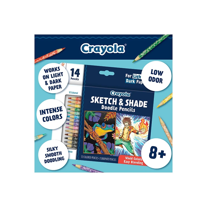 Crayola® Sketch & Shade Doodle Pencils, 14ct.