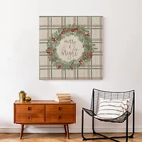 Merry & Bright Plaid Canvas Wall Art