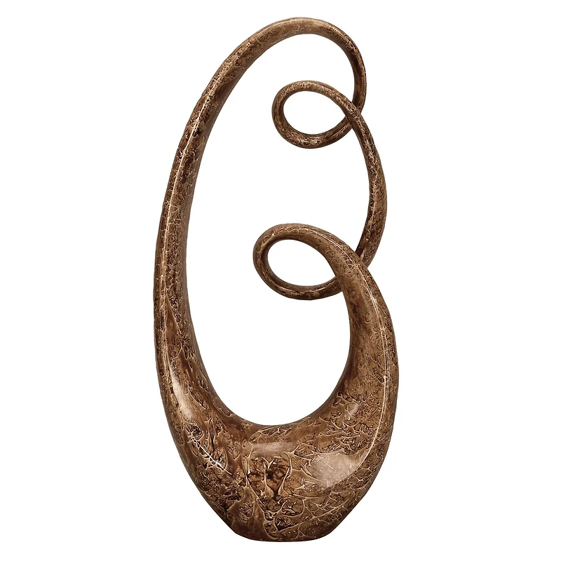 31" Brown Abstract Sculpture