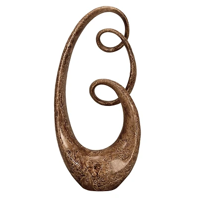 31" Brown Abstract Sculpture