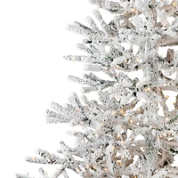 6.5ft. Pre-Lit Medium Flocked Garden IPT Artificial Christmas Tree, Warm White LED Lights