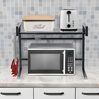 Sorbus 25.5" Expandable Microwave Shelf Rack with Hooks