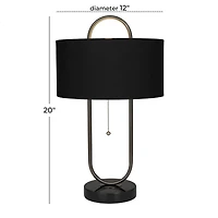 Black Iron Modern Accent Lamp 12" x 12" x 20"