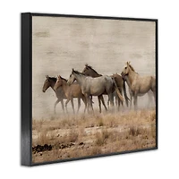 Stupell Industries Galloping Horse Herd Countryside Framed Giclee Art