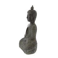 17" Brown Bohemian Polystone Buddha Sculpture