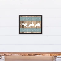 Hippity Hoppity Bunnies 11" x 14" Black Floating Framed Canvas