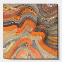 Designart - Abstract Gilded Orange Waves