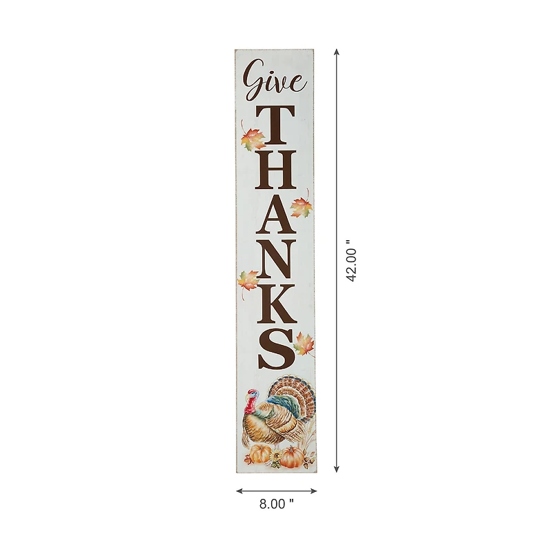 Glitzhome® 42" Thanksgiving Give Thanks Porch Sign