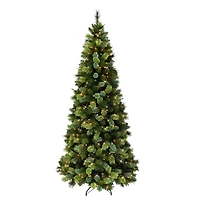 6.5ft. Pre-Lit Slim Portland Artificial Fir Tree, Clear Lights