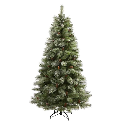 6ft. Unlit Snowed French Alps Mountain Pine Artificial Christmas Tree